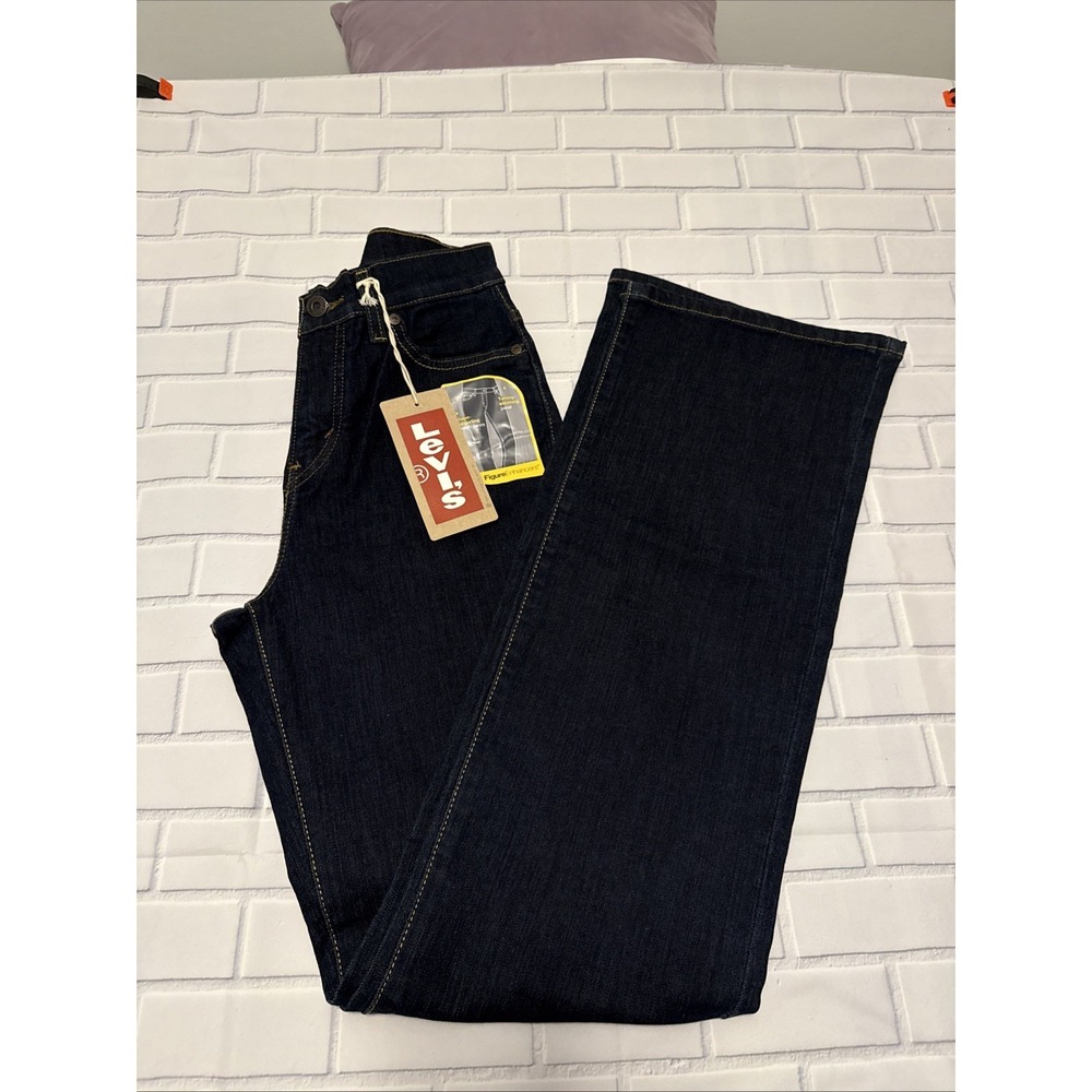 Levis 512 Perfectly Slimming Bootcut Jeans Dark Wash Blue Denim Womens Size 6